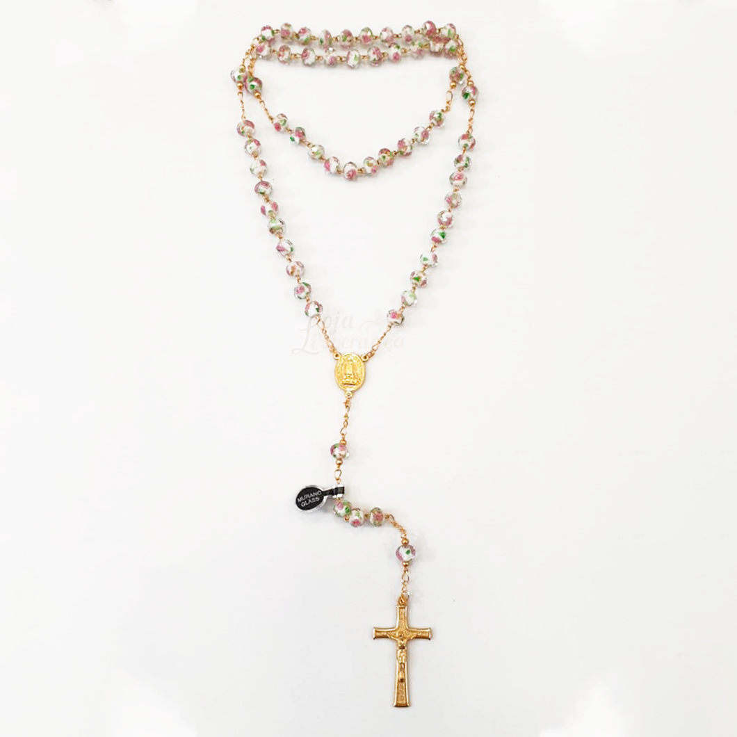 Murano Crystal Rosary - Golden Plated