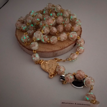 Load image into Gallery viewer, Centennial Cream &amp; Gold Murano Rosary
