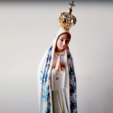 Load image into Gallery viewer, Our Lady of Fatima - Blue Flowers - Crystal eyes - 11.8&#39;&#39; | 30cm

