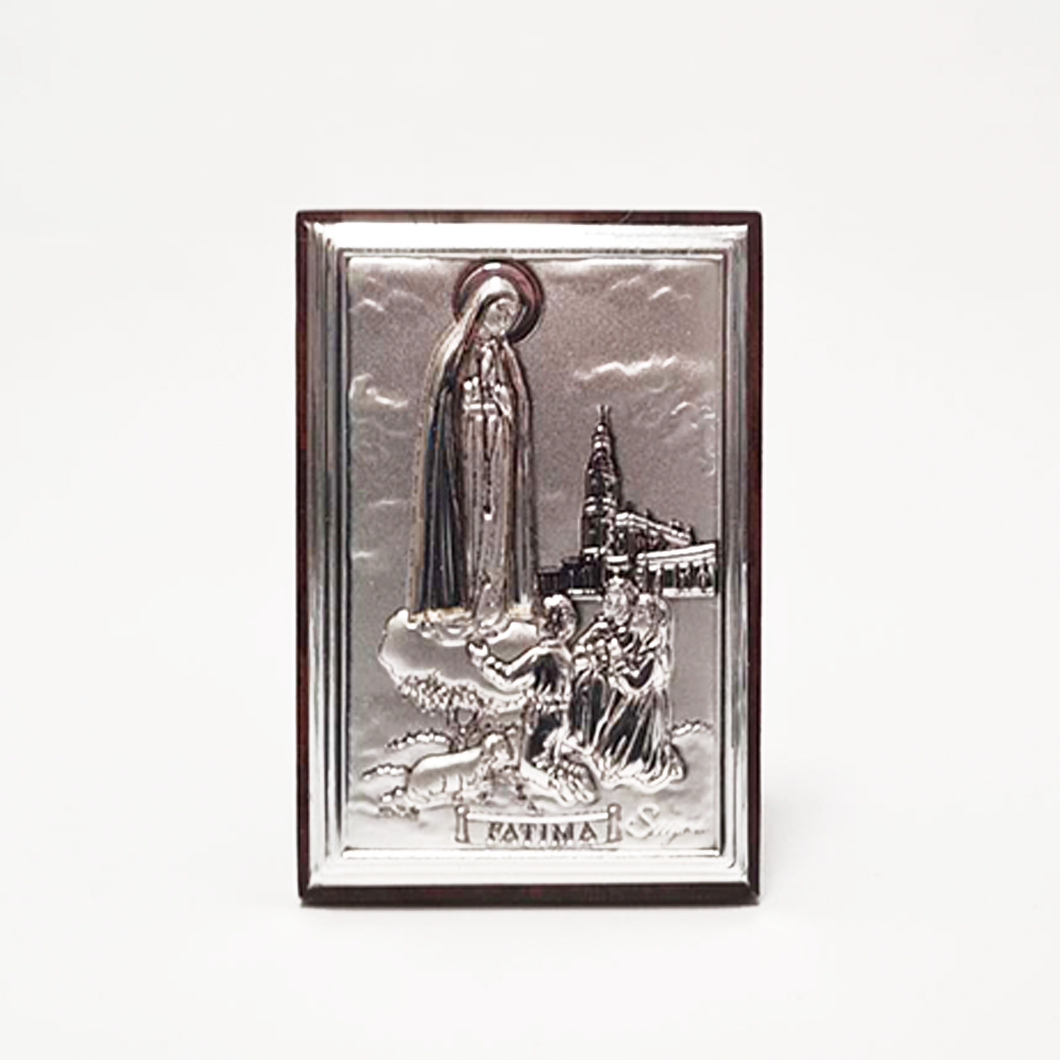 Our Lady of Fatima Silver Plaque - 2.24 inch | 5.7cm