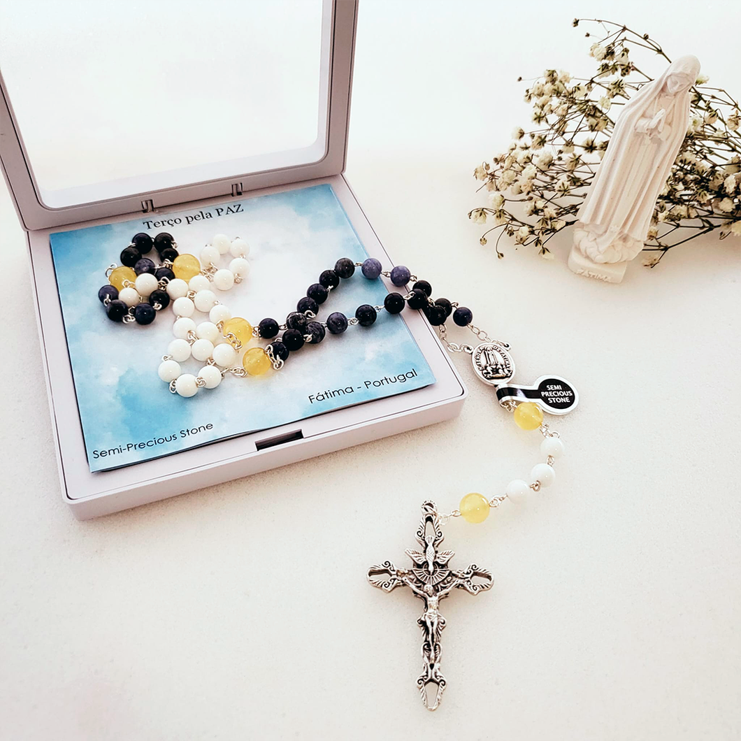 Pray for Peace - Rosary + Magnet Statue