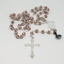 Load image into Gallery viewer, Premium Silver Medal of Fatima Rosary - Red
