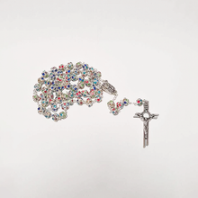Load image into Gallery viewer, Premium Silver with Colored Crystals Rosary of Fatima
