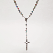 Load image into Gallery viewer, Premium Silver with Colored Crystals Rosary of Fatima
