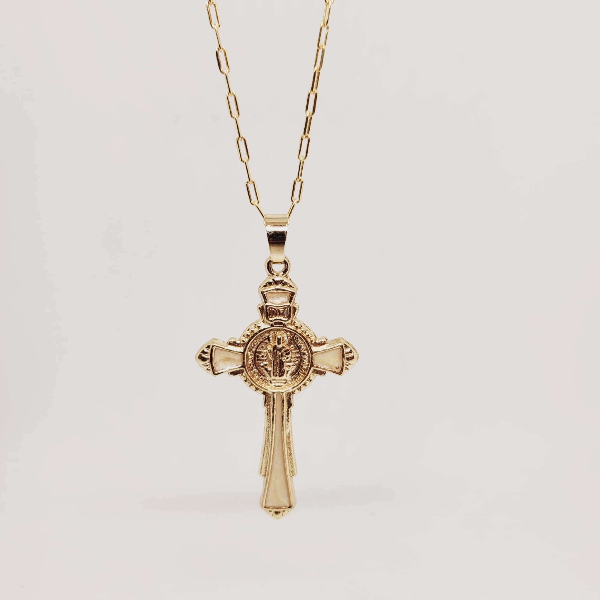 Saint Benedict Golden Necklace - Gold Bath