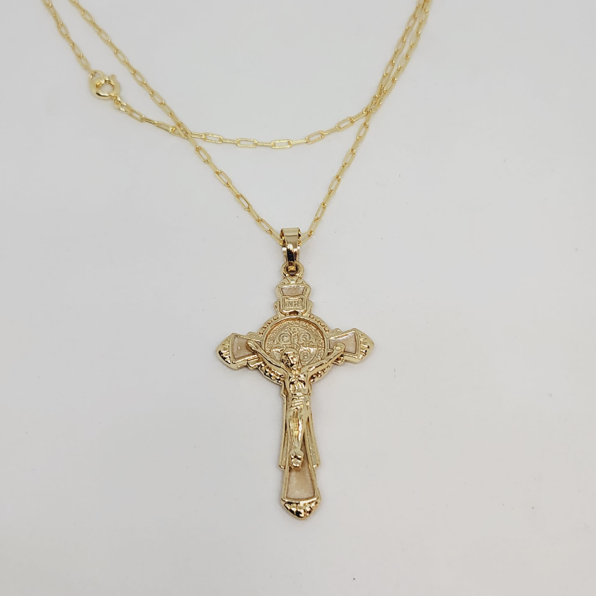 Saint Benedict Golden Necklace - Gold Bath