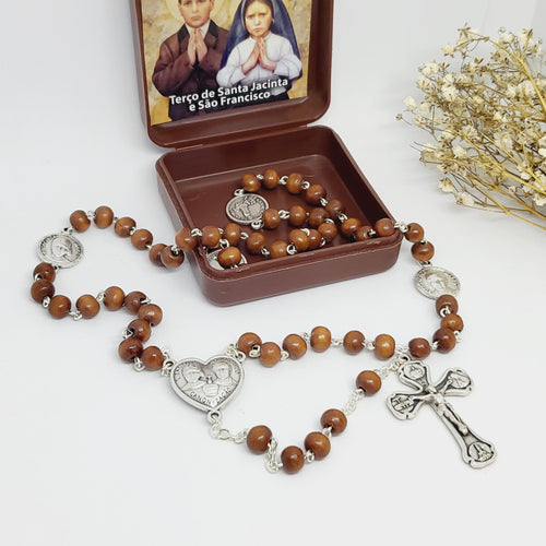 Saint Francisco and Saint Jacinta Wood Rosary