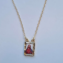 Cargar imagen en el visor de la galería, Scapular - Our Lady of Mount Carmel and Sacred Heart of Jesus
