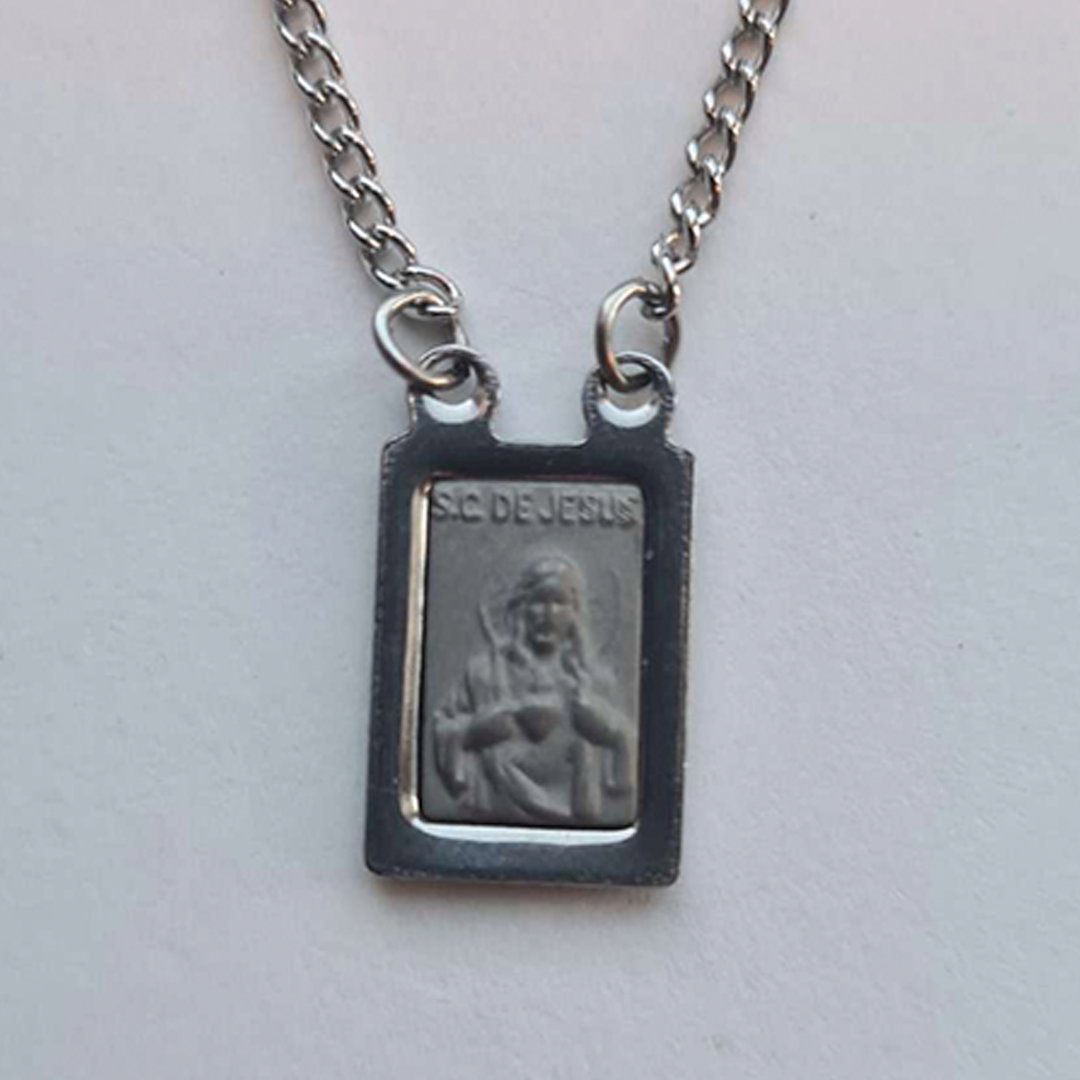 Silver Scapular - Our Lady of Mount Carmel and Sacred Heart of Jesus