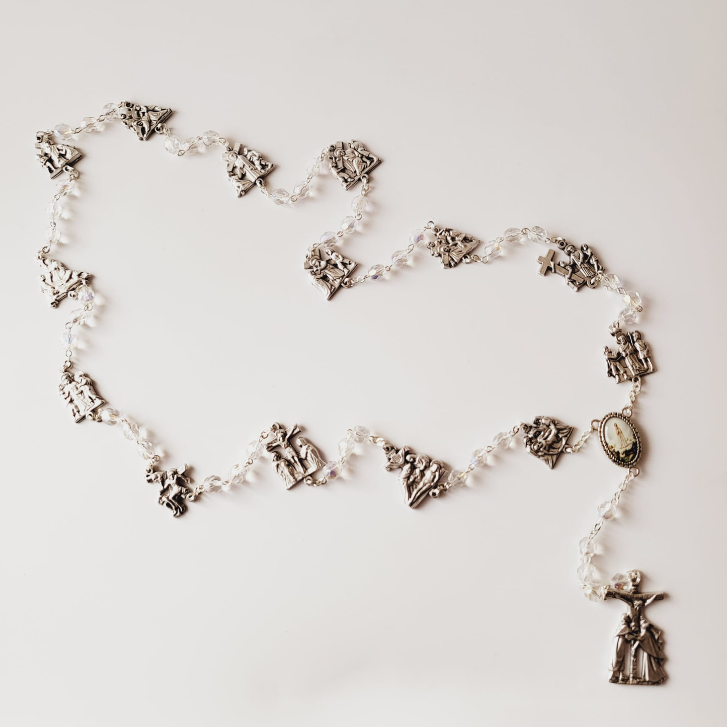 Stations of the Cross Crystal Rosary