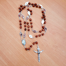 Load image into Gallery viewer, Stations of the Cross Wood Rosary
