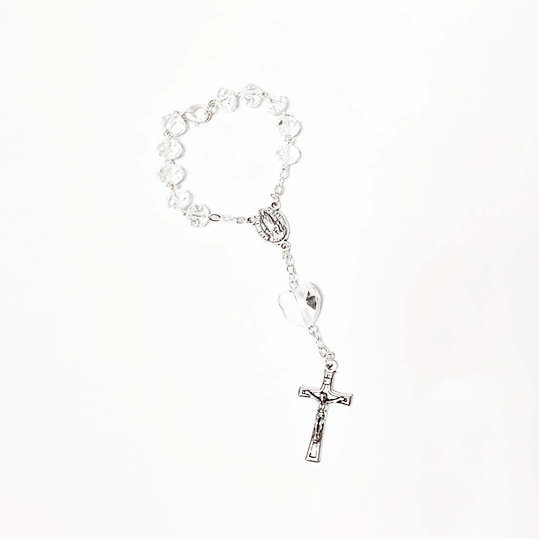 Translucent Crystal Decade Rosary Bracelet