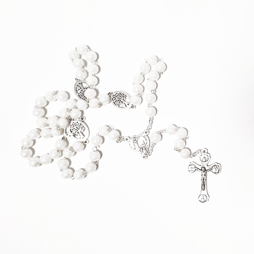 Tree of Life - Pearl White Rosary