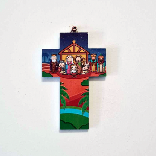 Wall Cross - Nativity Scene for Kids