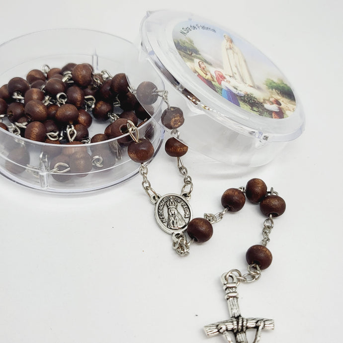 Wood Rose Rosary [Dark Brown]