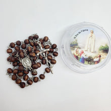 Load image into Gallery viewer, Wood Rose Rosary [Dark Brown]
