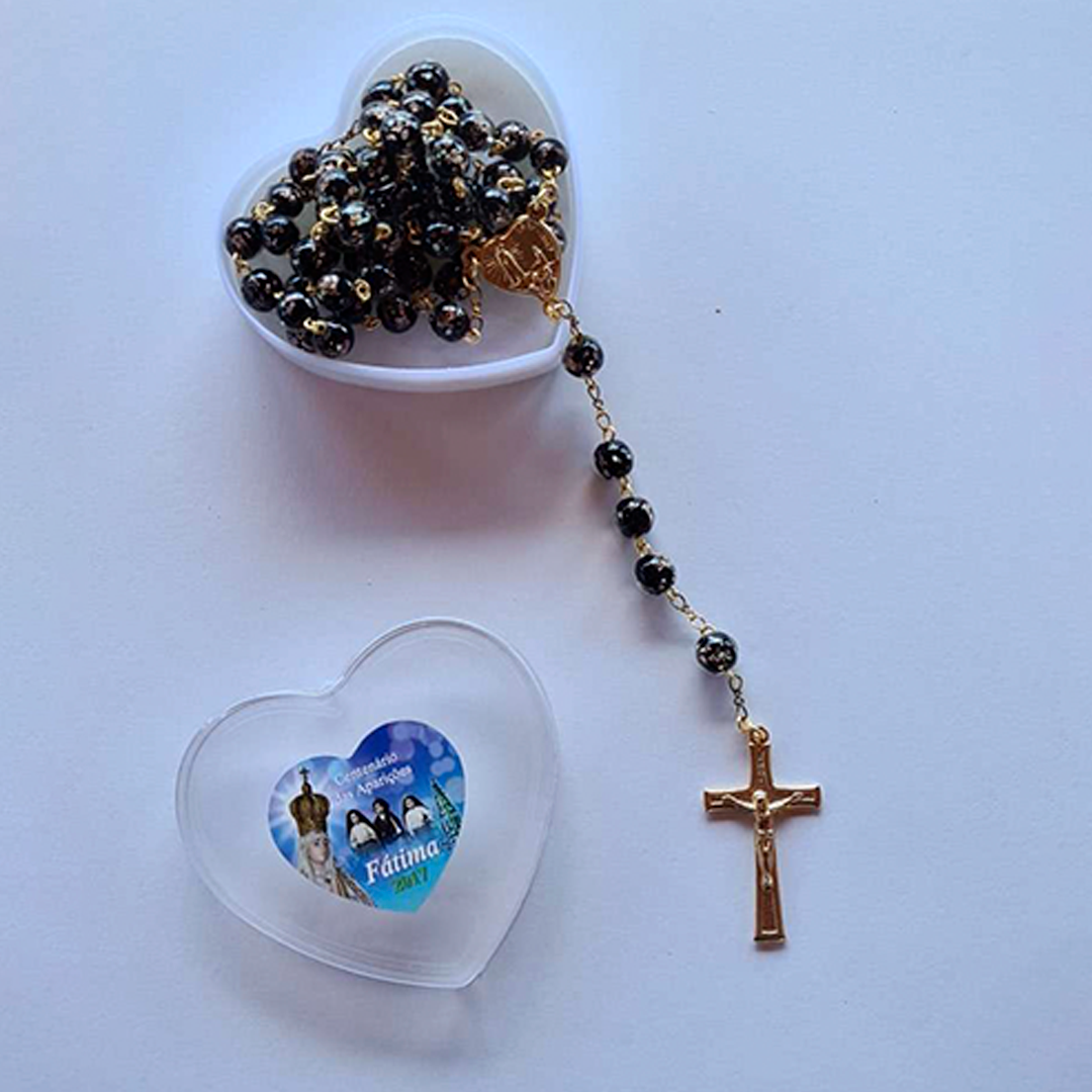 Centennial Black & Gold Murano Rosary