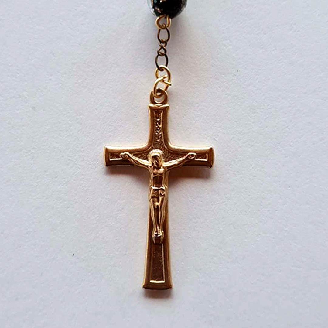 Centennial Black & Gold Murano Rosary