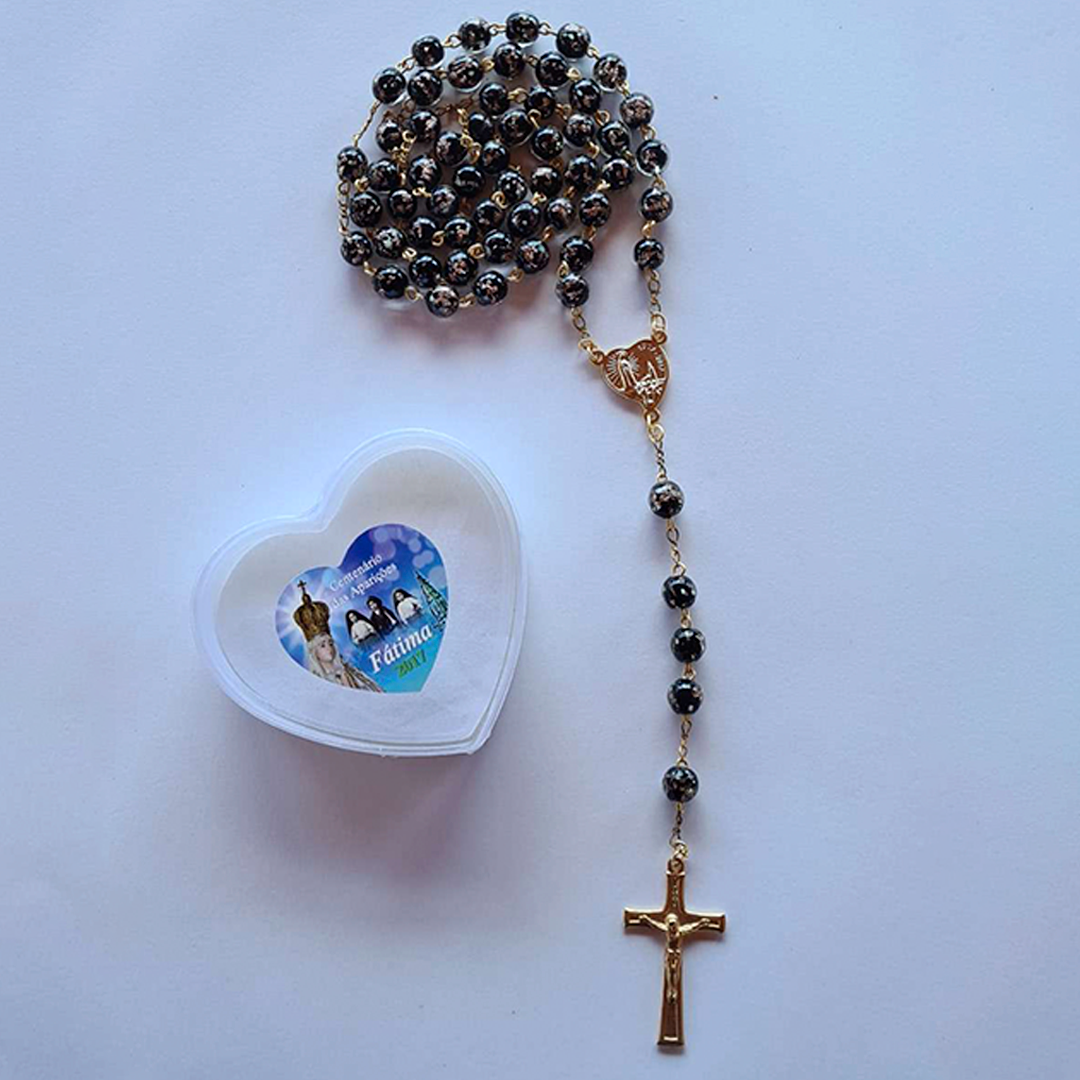 Centennial Black & Gold Murano Rosary