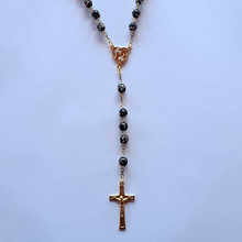 Load image into Gallery viewer, Centennial Black &amp; Gold Murano Rosary
