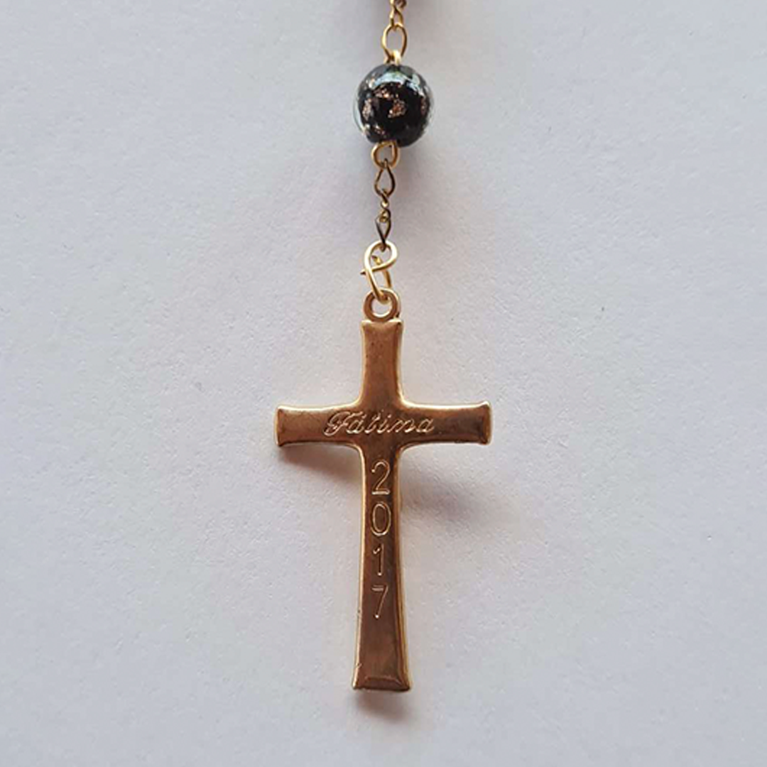 Centennial Black & Gold Murano Rosary
