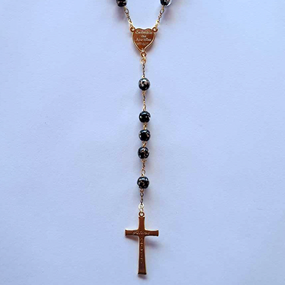 Centennial Black & Gold Murano Rosary
