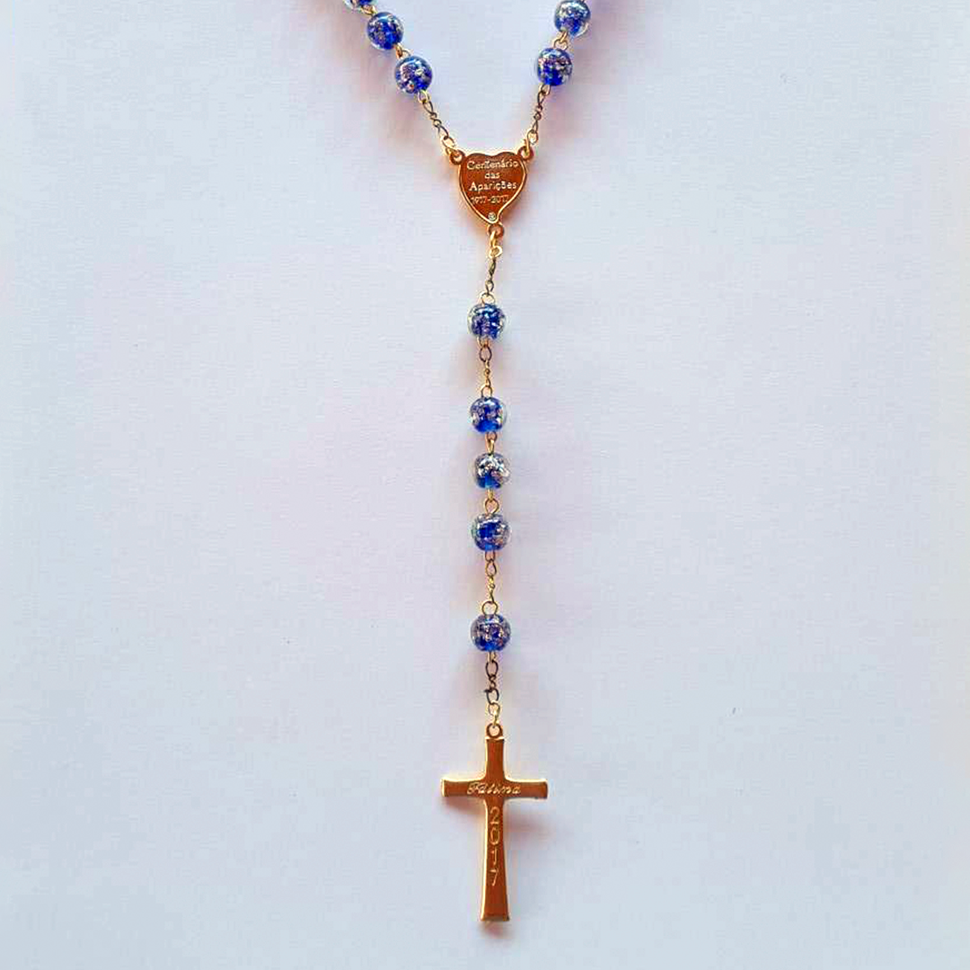 Centennial Blue & Gold Murano Rosary