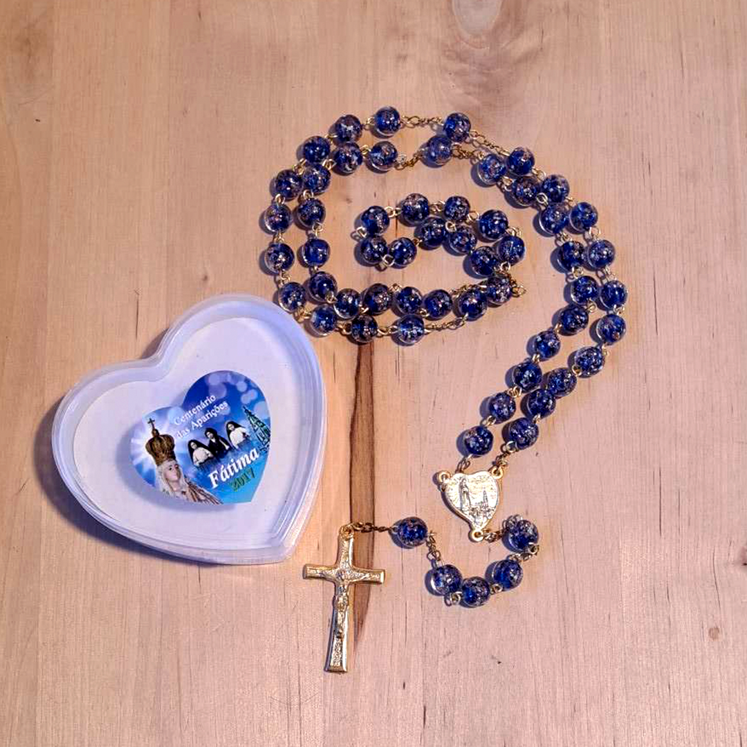 Centennial Blue & Gold Murano Rosary