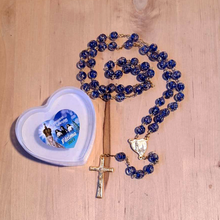 Load image into Gallery viewer, Centennial Blue &amp; Gold Murano Rosary
