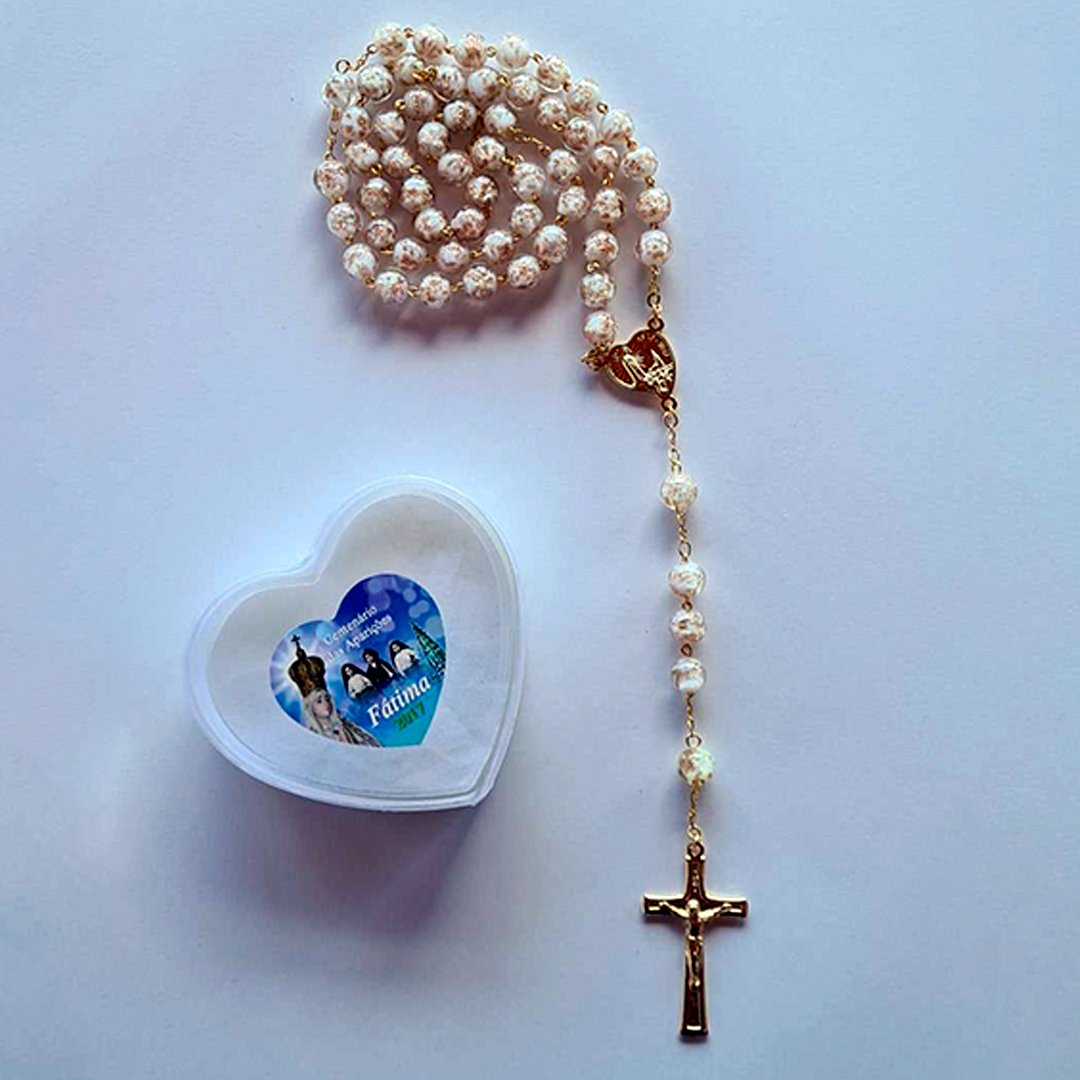 Centennial Cream & Gold Murano Rosary