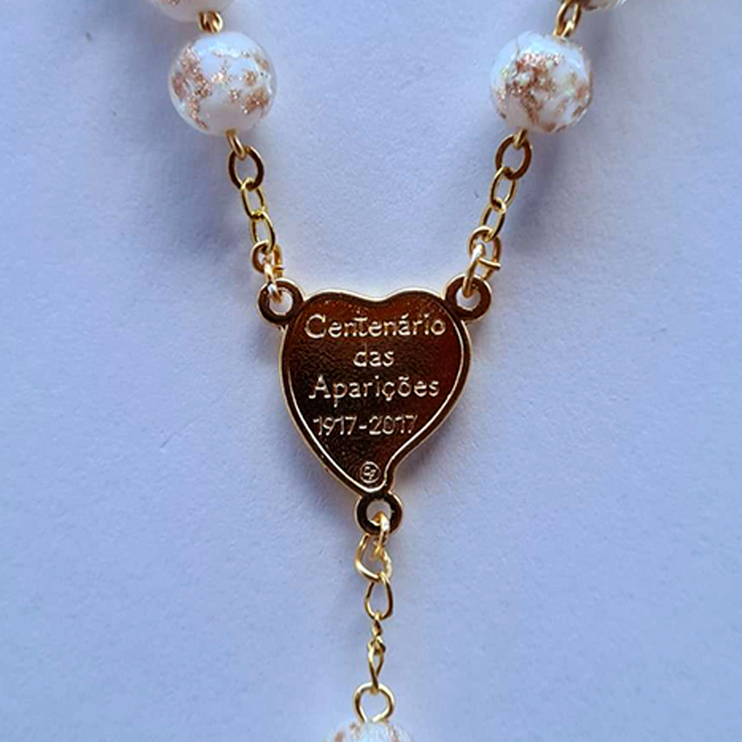 Centennial Cream & Gold Murano Rosary