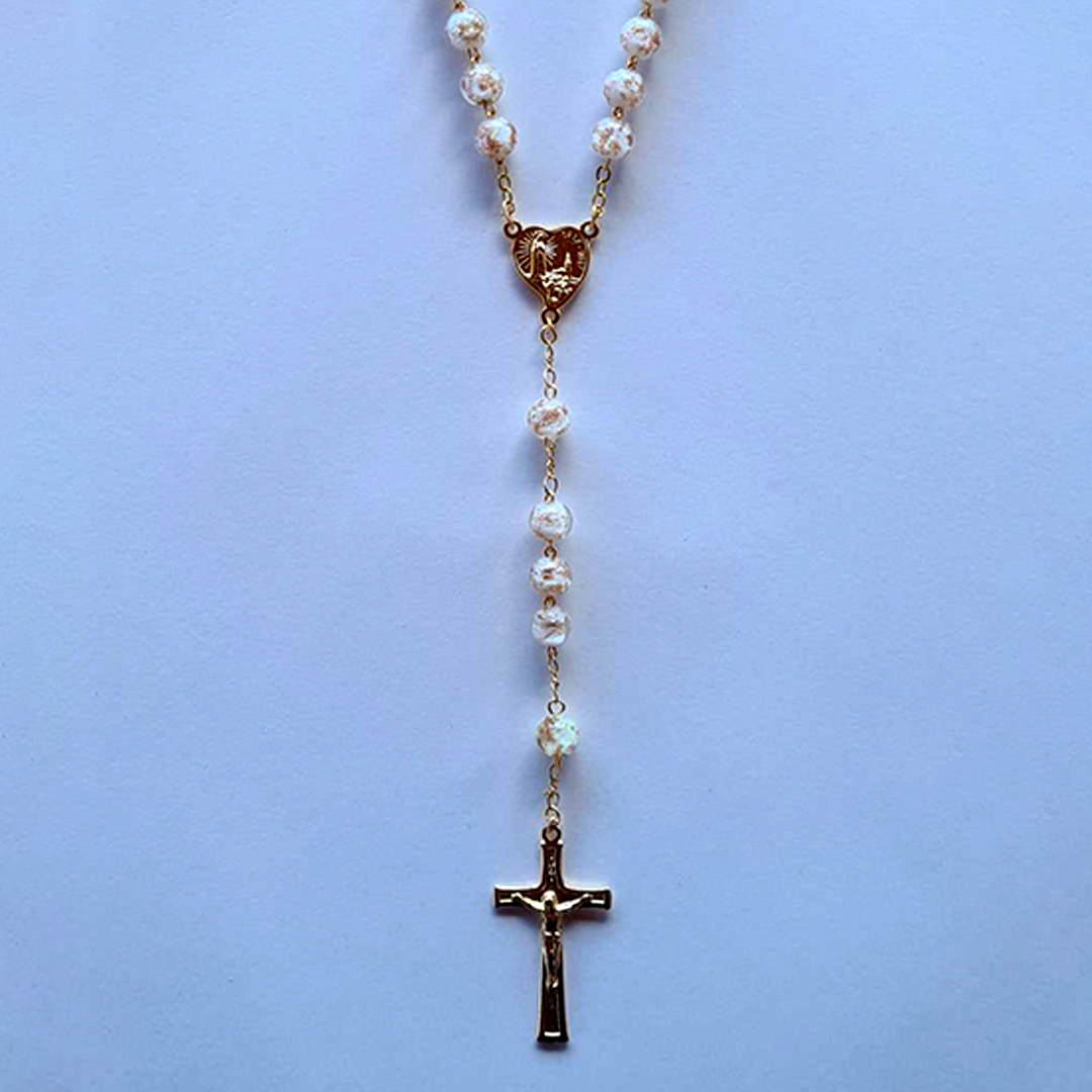 Centennial Cream & Gold Murano Rosary